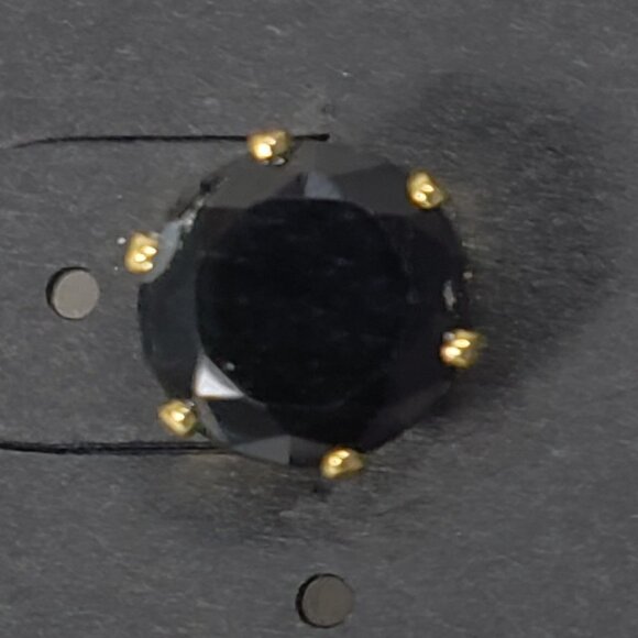 KATHERYN KENT, Stylished Gold-tone & Black Stone Stud Earrings -Fashion Jewelry - Picture 3 of 6